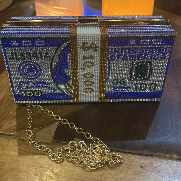 Money Rhinestone Clutch-Bag - Picture 5 of 5